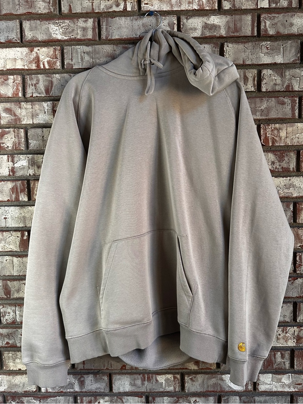 Carhartt WIP Hooded Chase Sweatshirt Tan Size XXL